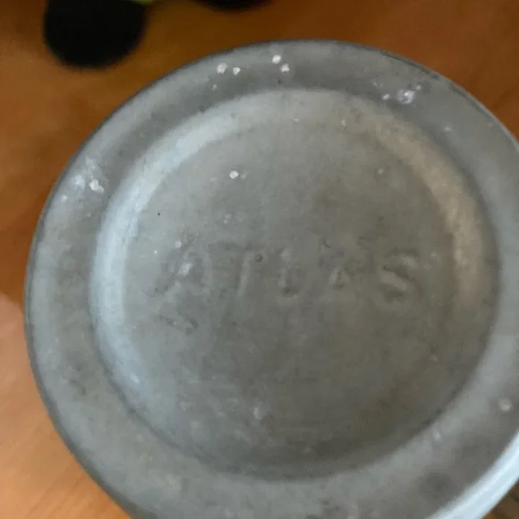 Vintage Aqua Ball Glass Mason Jars with Zinc Lids - Picture 3 of 14